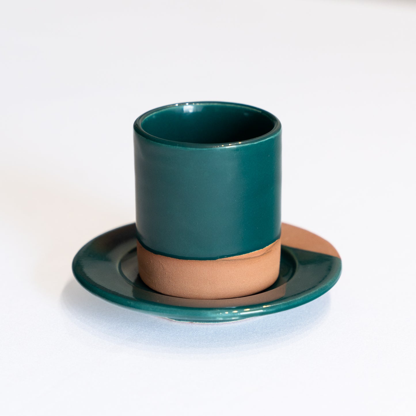 tasse à café en terre cuite vert forêt 6cm