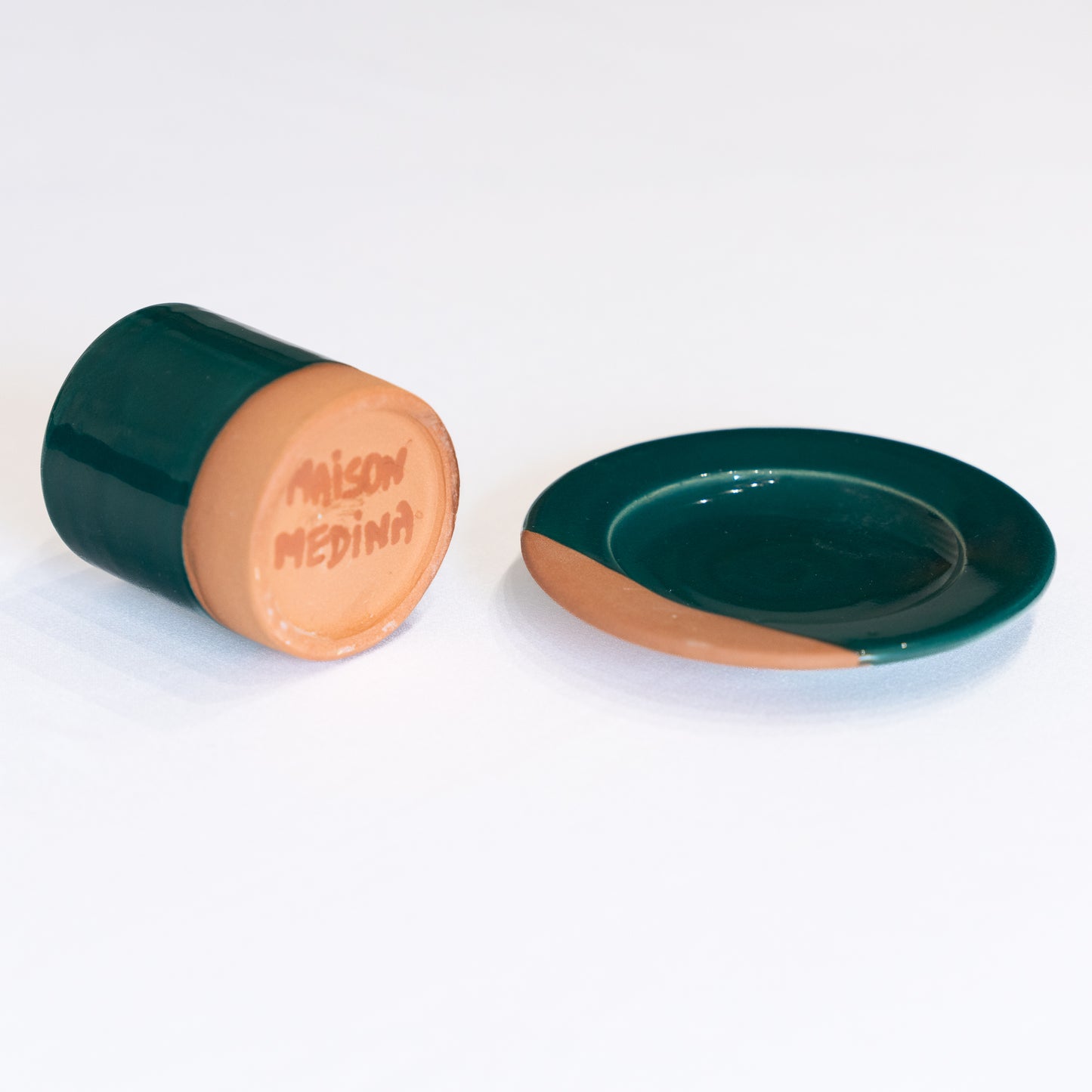 tasse à café en terre cuite vert forêt 6cm