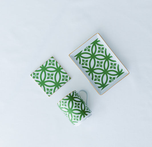 Service à thé Elegance Marocaine vert (3 pièces)