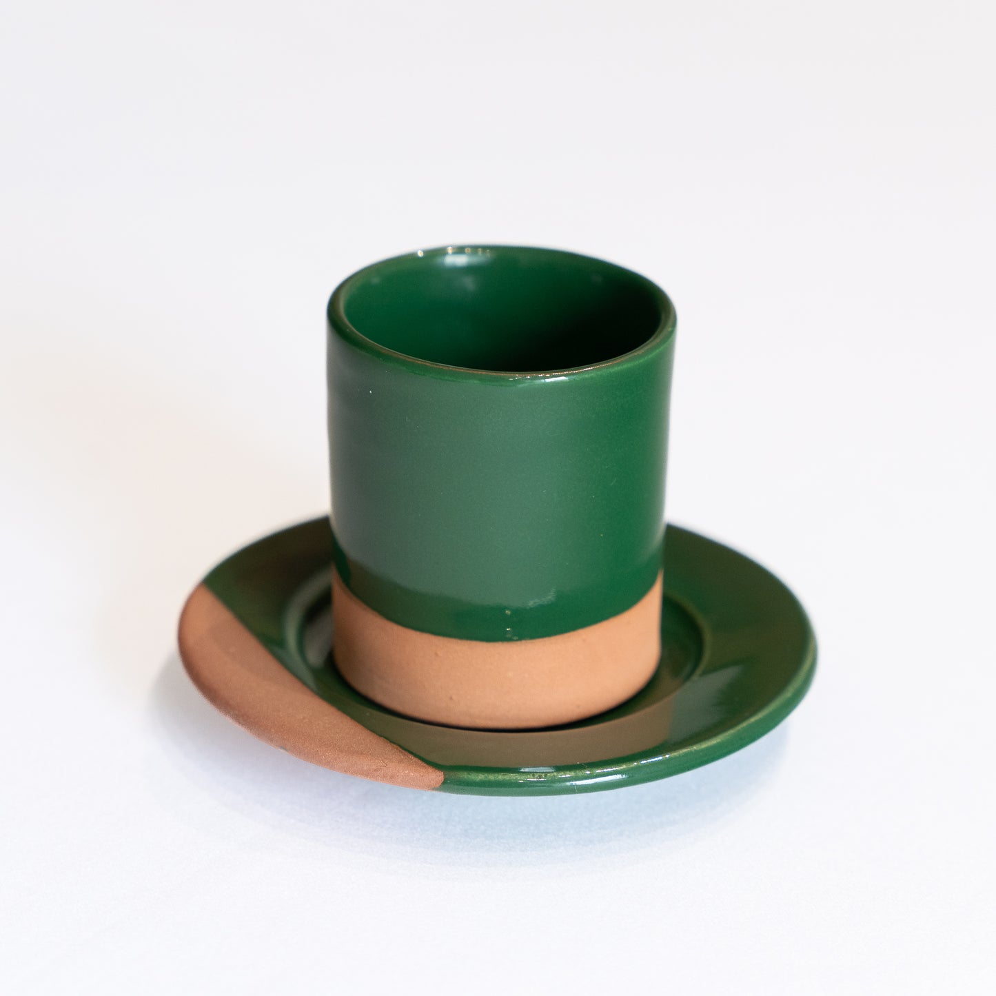 Tasse à café en terre cuite vert infini