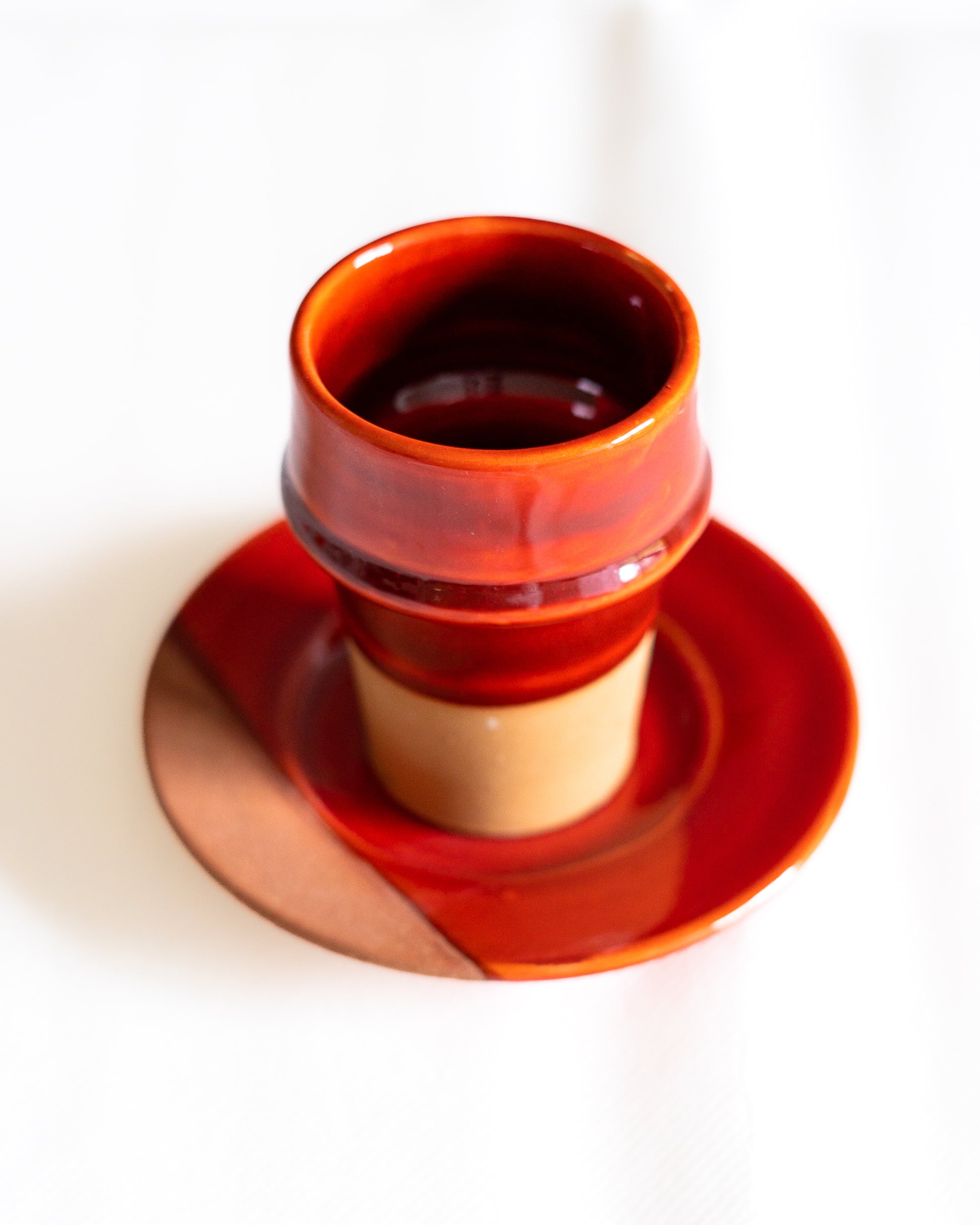 Tasse a cafe beldi framboise artisanale marocaine terre cuite f