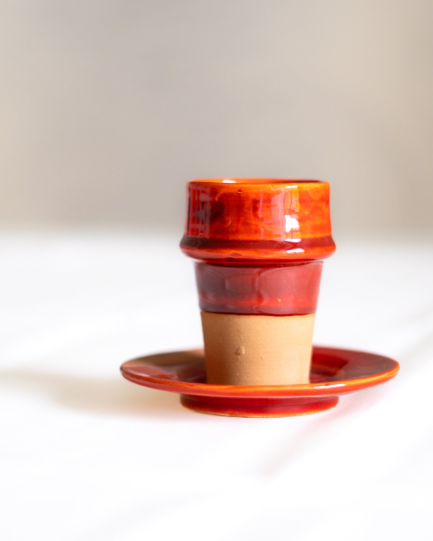 Tasse a cafe beldi framboise artisanale marocaine terre cuite