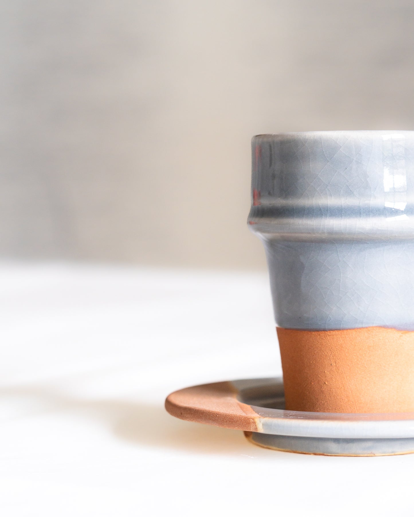 Tasse a cafe beldi grise artisanale marocaine terre cuite