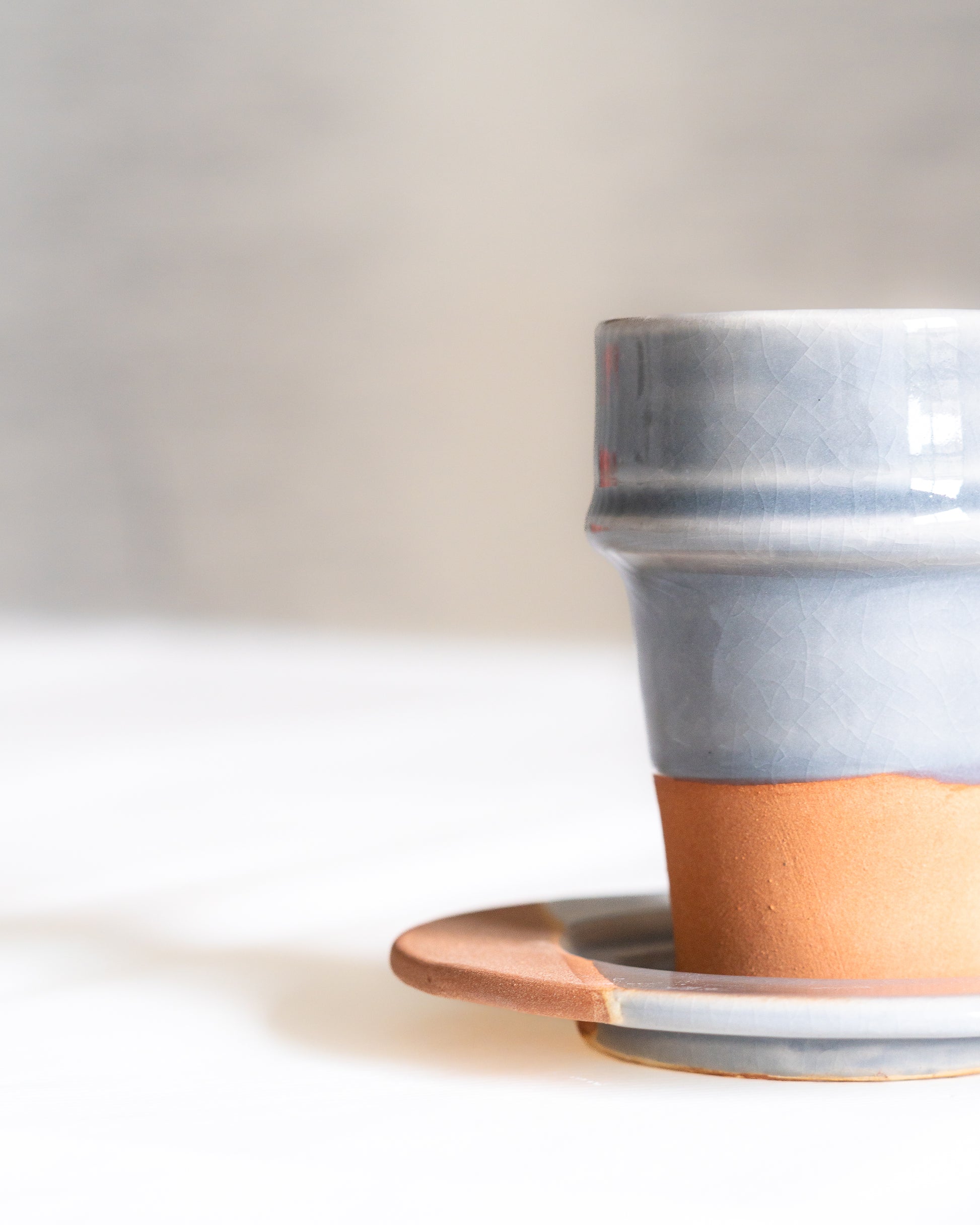 Tasse a cafe beldi grise artisanale marocaine terre cuite