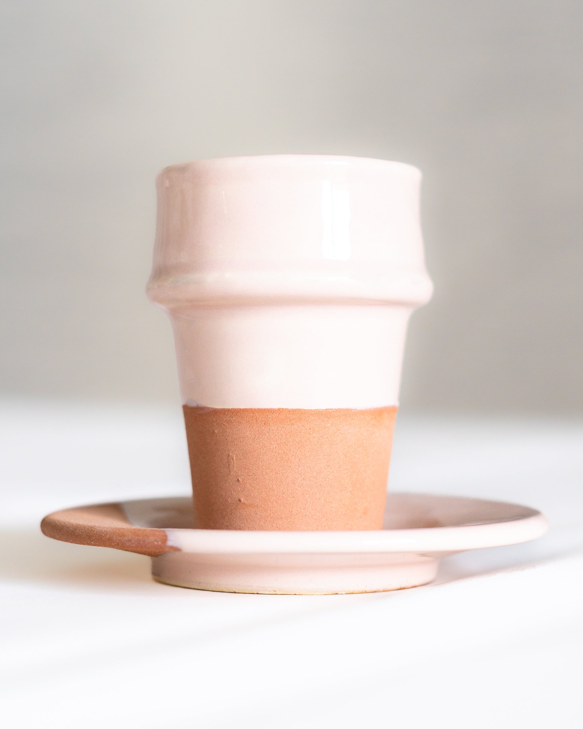 tasse a cafe beldi artisanale marocaine terre cuite rose.