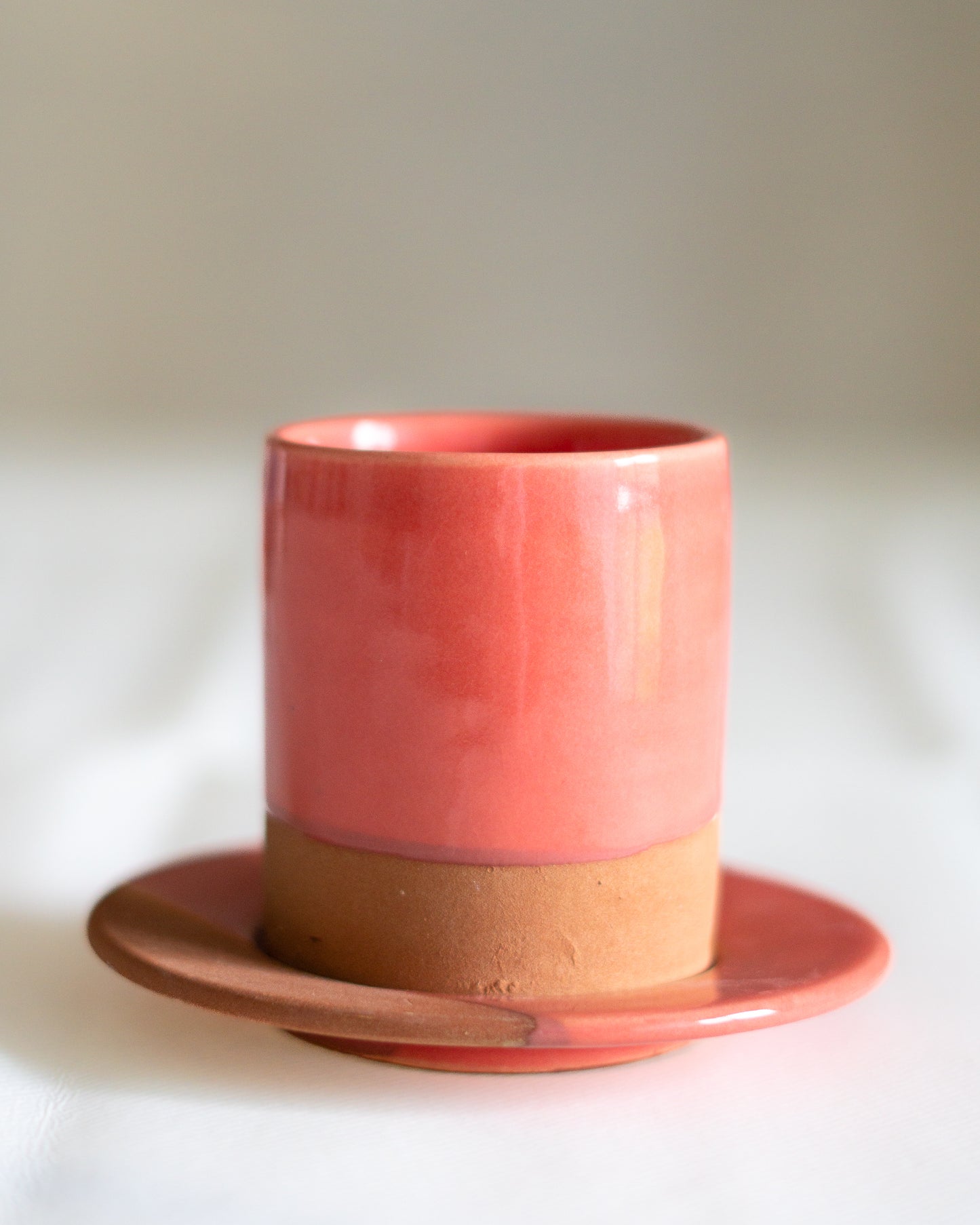 Tasse a cafe corail artisanale marocaine terre cuite