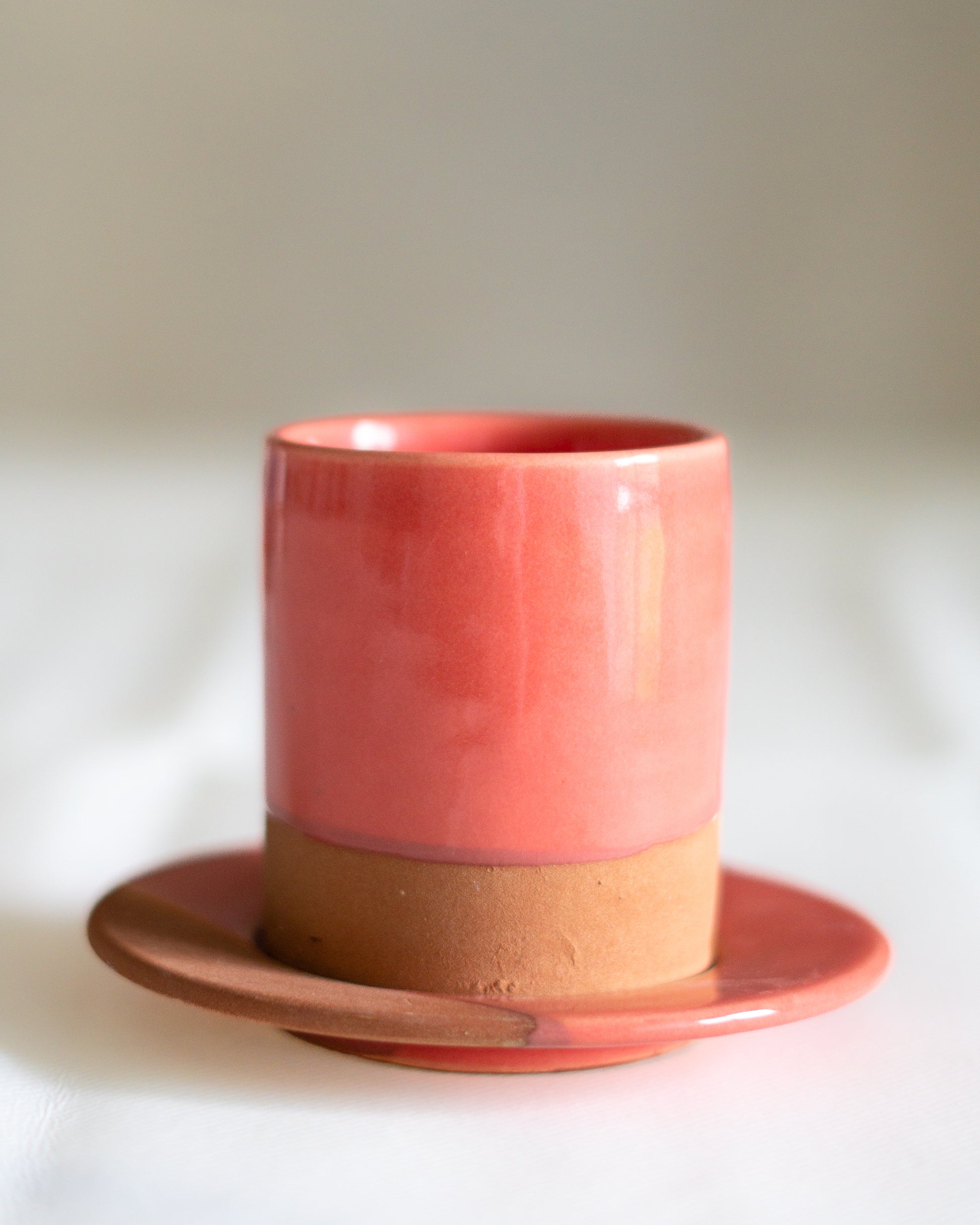 Tasse a cafe corail artisanale marocaine terre cuite