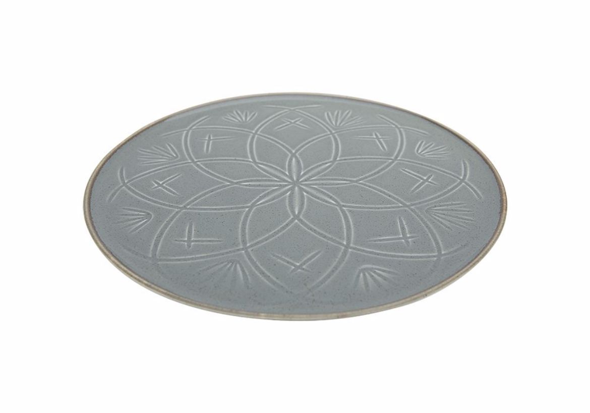 Assiette a dinner 27cm gris a motifs marocain