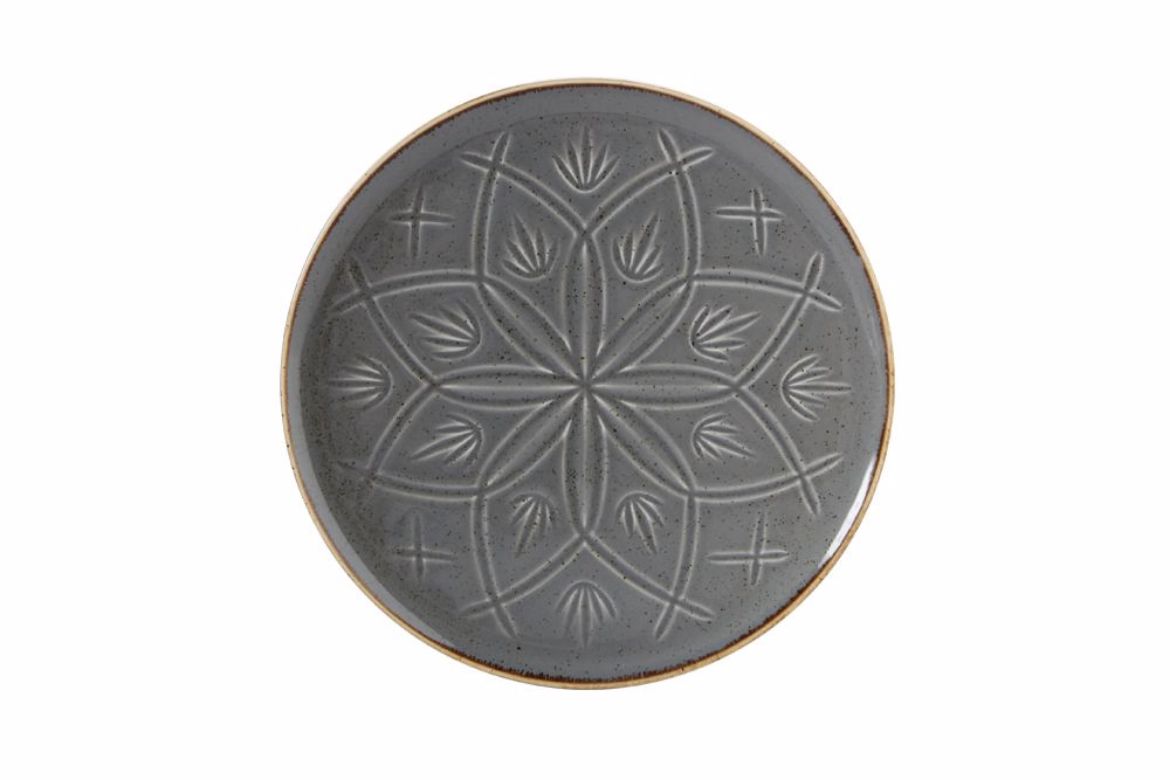 Assiette a dessert 21cm gris a motifs marocain