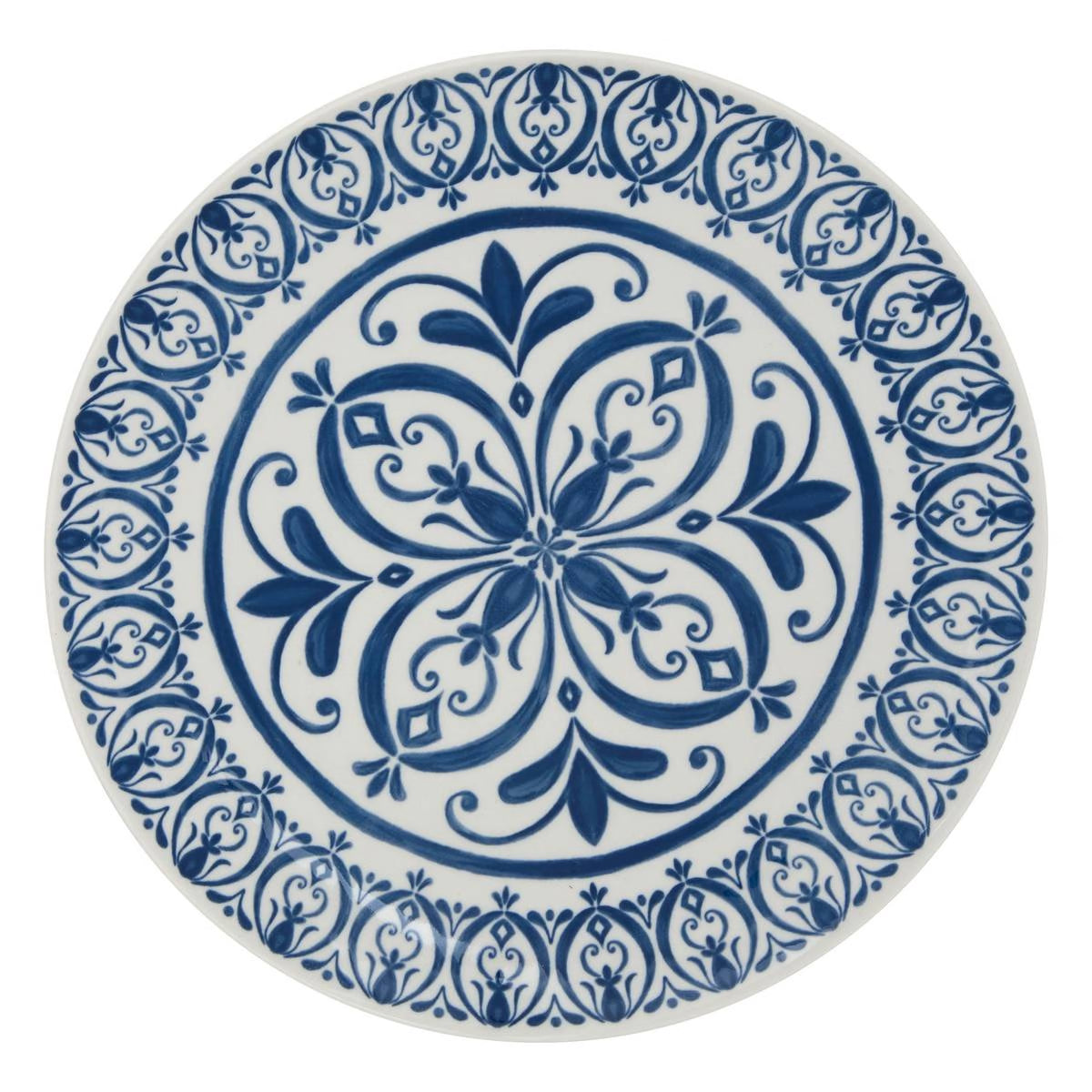 Assiette plate Marocaine bleu et blanc