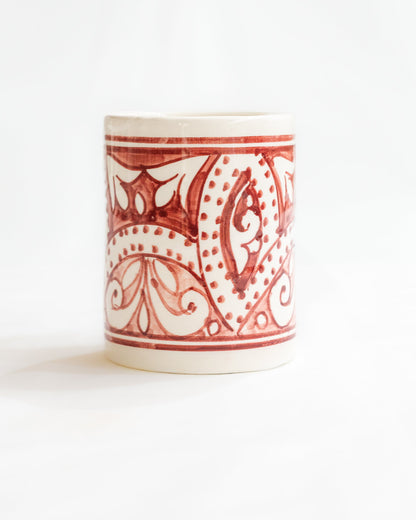 Cache pot en ceramique 11cm artisanal marocain avec motifs arabesque