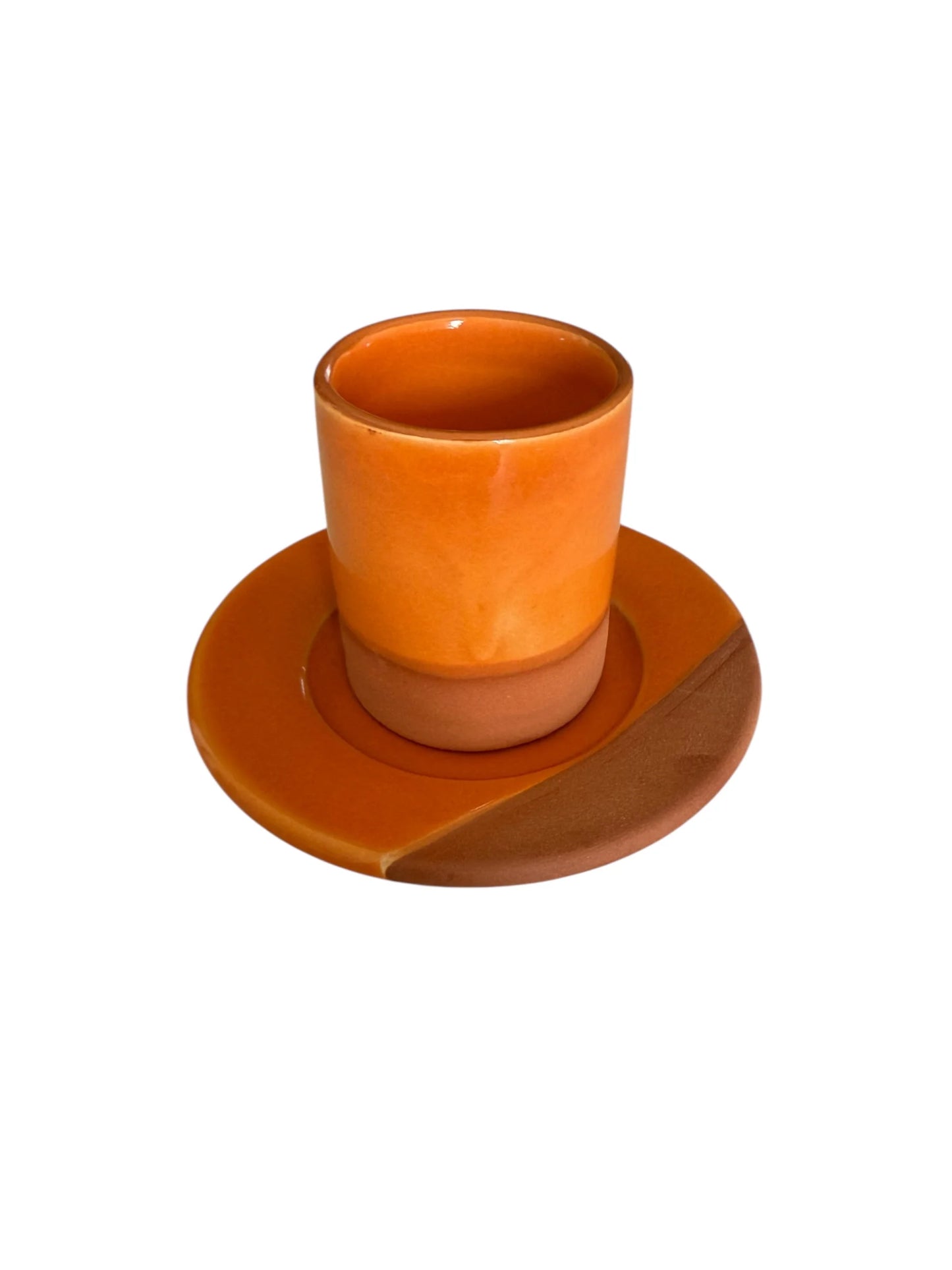 Tasse à café en terre cuite orange 6cm