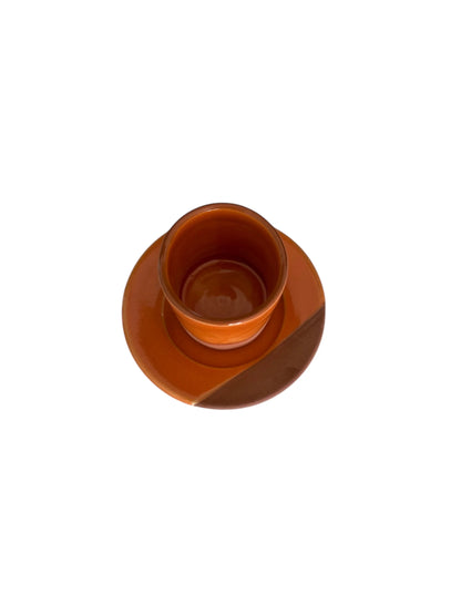 Tasse à café en terre cuite orange 6cm