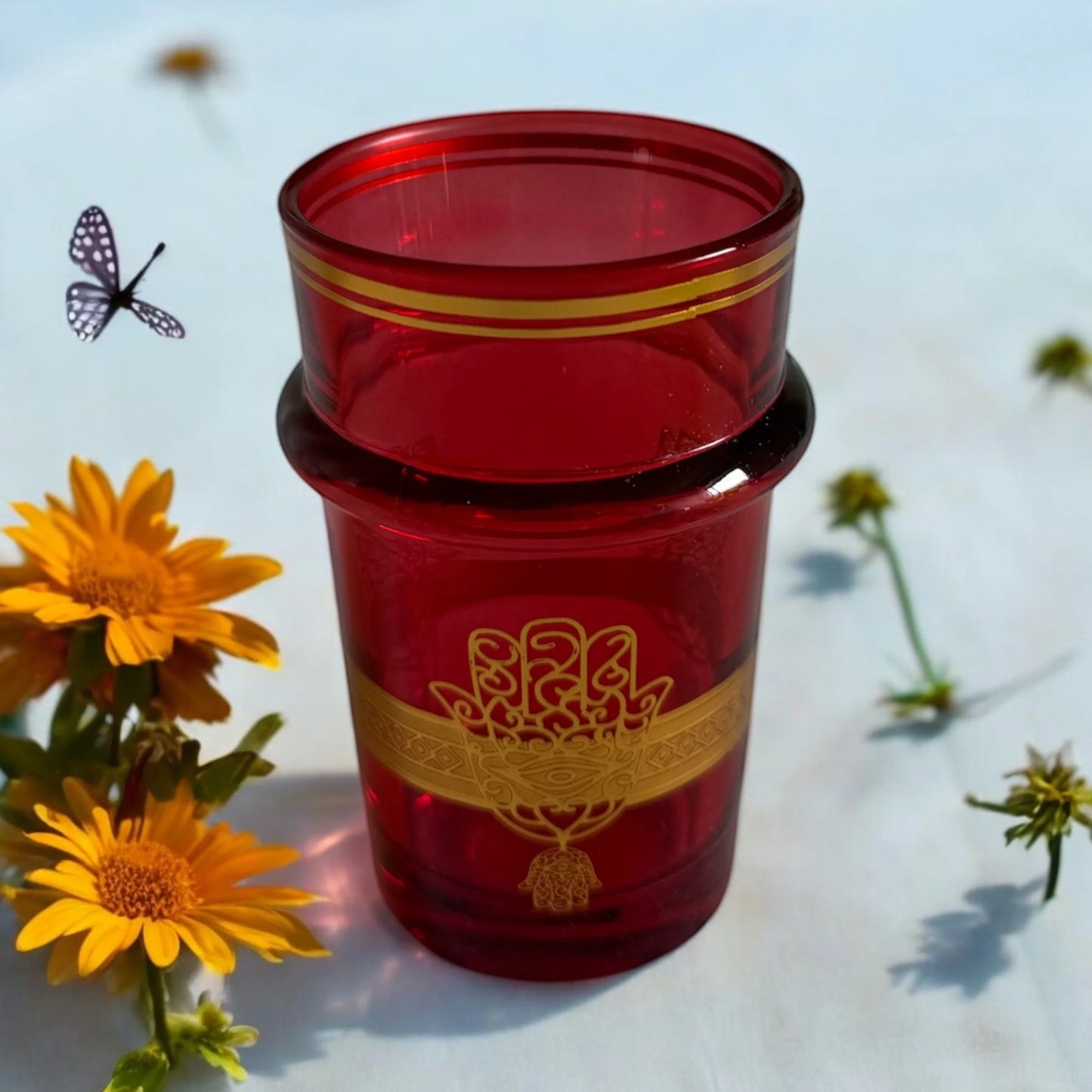 Verres à thé marocains colorés