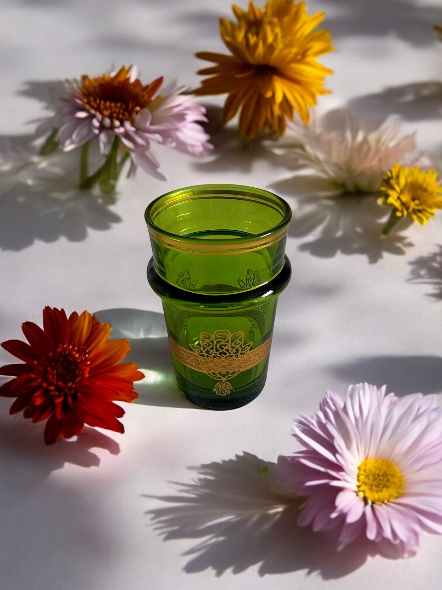 Verres à thé marocains colorés