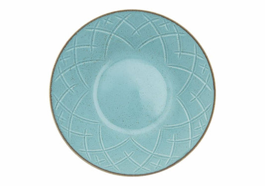 assiette creuse turquoise aux motifs subtils inspirée par leclat du Maroc parfaite pour la decoration des maisons cherchant une atmosphere dauthenticite