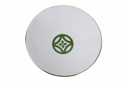 Assiette creuse en porcelaine de 20cm arborant un eclat dore inspiree des motifs traditionnels du Maroc parfaite pour apporter une atmosphere exotique a votre décoration de maison