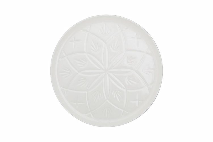 Assiette blanche a reliefs 18 cm inspiree du Maroc refletant une atmosphere dauthenticite et declat