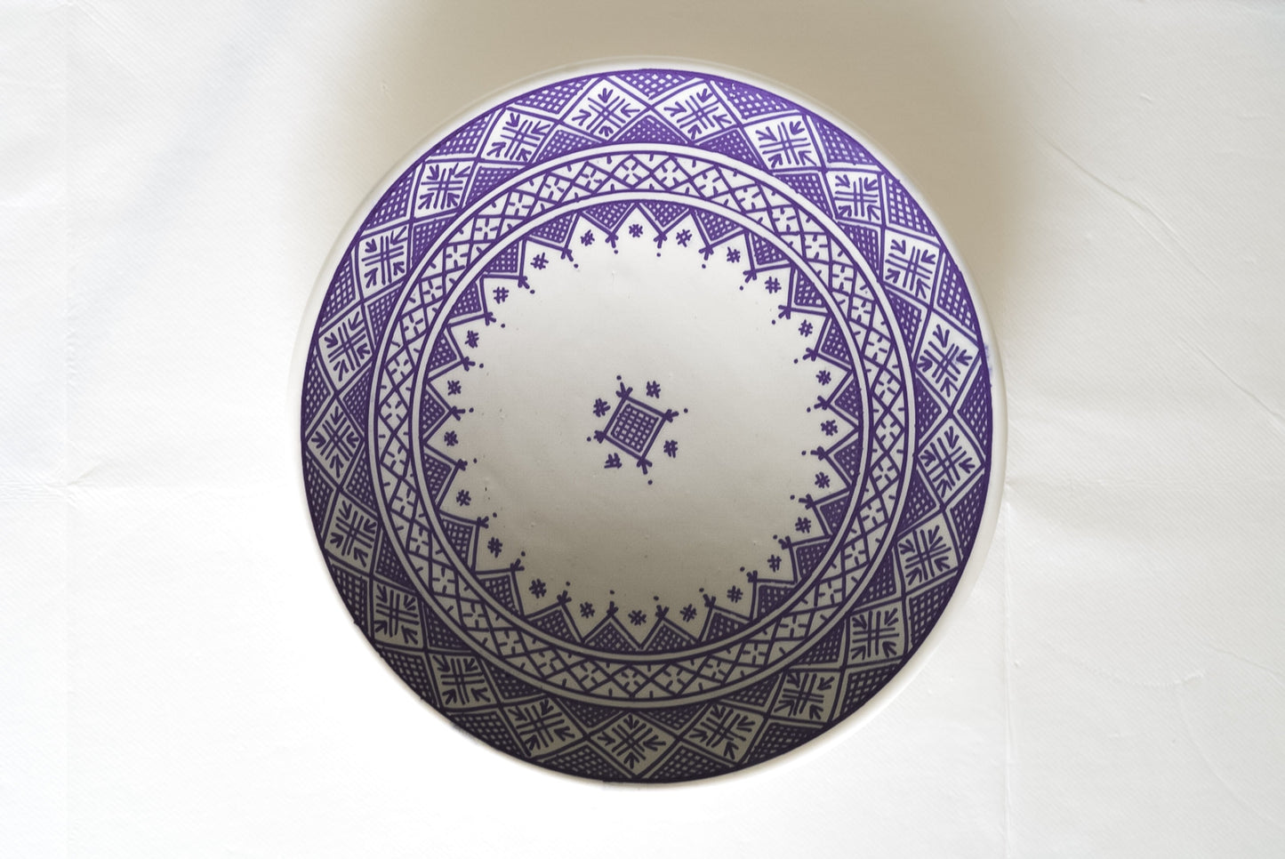 assiette dessert marocaine bleu et blanc ceramique motifs marocain