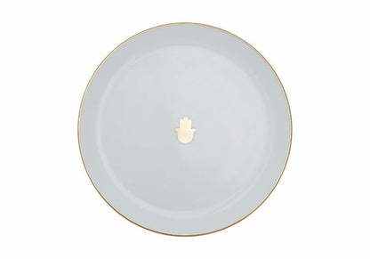 Assiette plate blanche de 17cm avec motifs d'or inspiree du Maroc apportant un eclat unique à votre decoration de maison