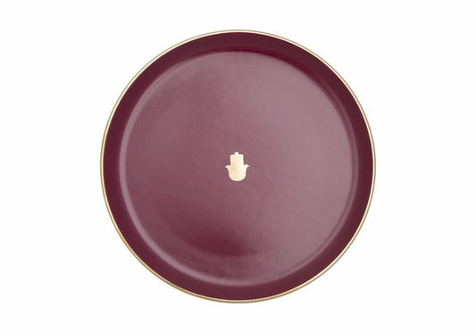 assiette plate bordeaux de 20 cm inspiree par lauthenticite et lethique marocaine brillant d'un eclat unique