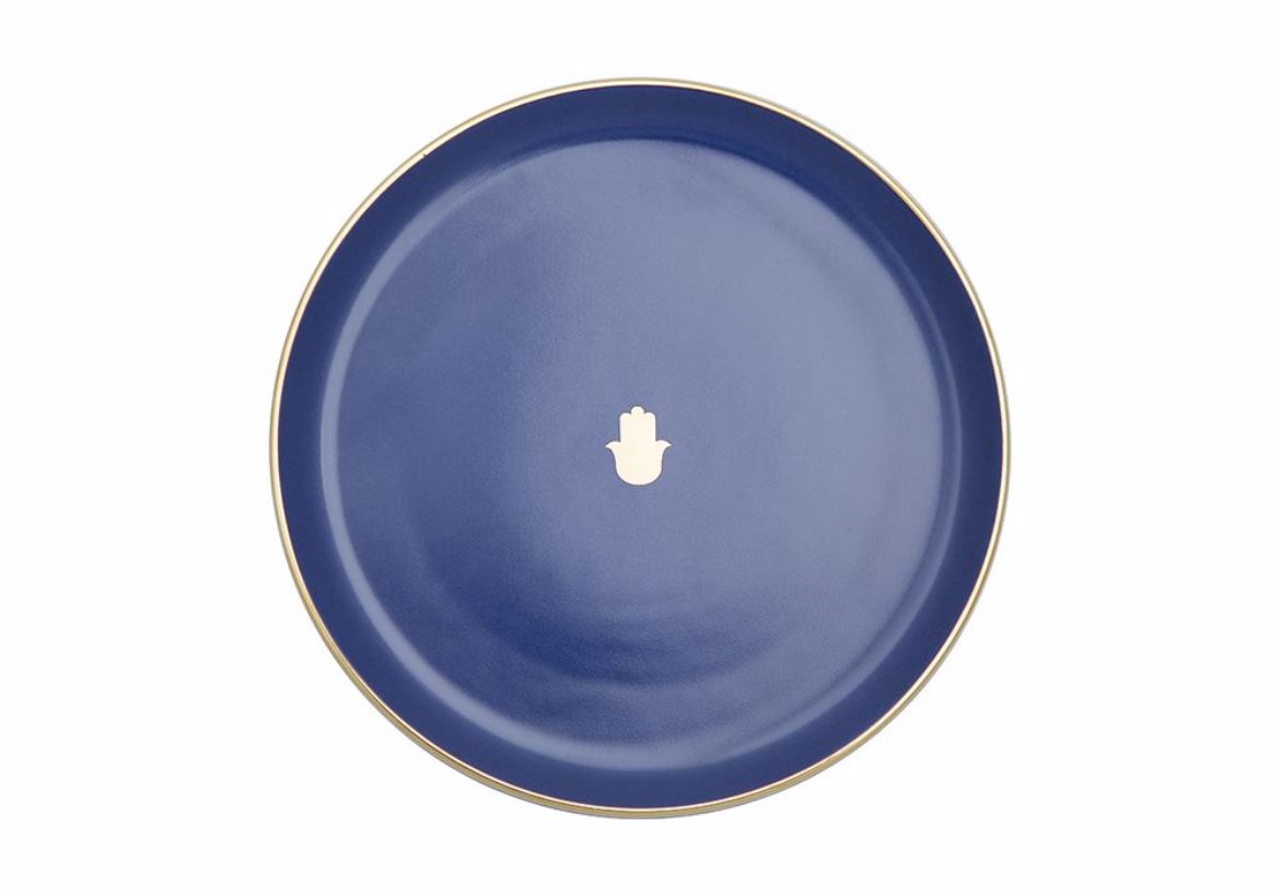 assiette plate marine de 20cm avec motifs du Maroc offrant une atmosphere dauthenticite et un eclat incomparable