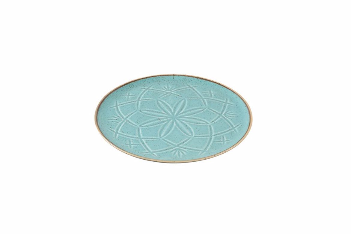 Decouvrez une atmosphere dauthenticite marocaine avec cette assiette en email turquoise ornee de reliefs parfaite pour rehausser la décoration de toute maison