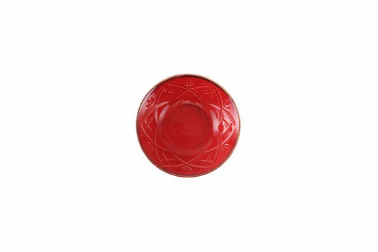 Bol rouge a reliefs 12cm inspire de lauthenticite marocaine evoquant une atmosphere luxueuse pour la decoration de maisons