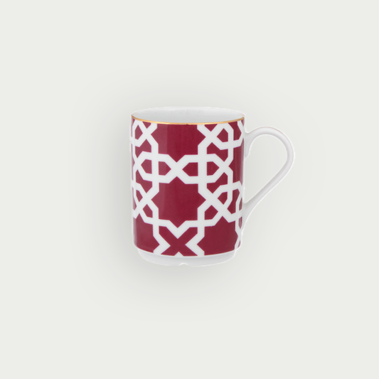 Mug en porcelaine avec motifs or véritable inspires de lauthenticite marocaine evoquant une atmosphere chaleureuse pour la decoration de maisons