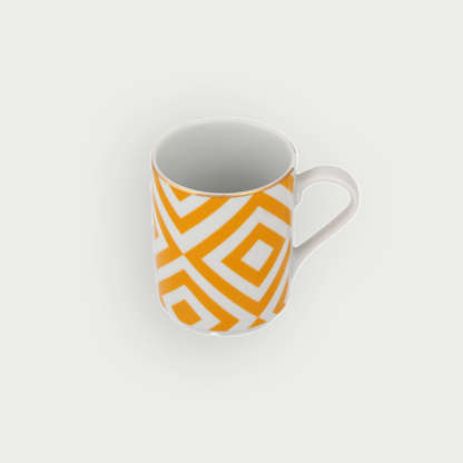 mug aux motifs bleu et jaune evoquant lauthenticite du Maroc parfaite pour ajouter un eclat à la decoration de vos maisons