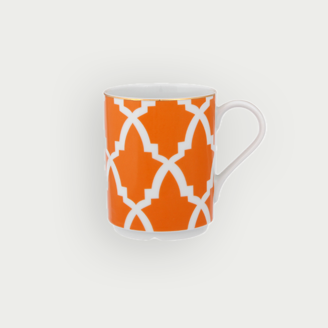 mug orange motifs marocain