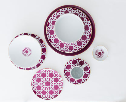 service de table complet bordeaux motifs marocain