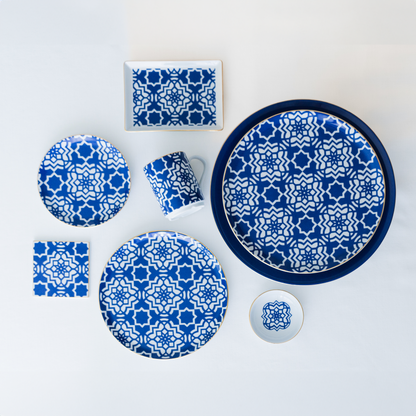 service de table elegance marocaine bleu majorelle