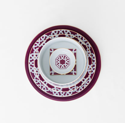 service de table six personnes bordeaux motifs marocain