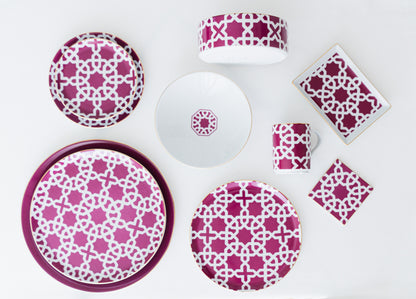 service de table six personnes bordeaux motif marocain