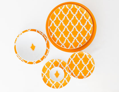 service de table six personnes orange elegance marocaine motifs marocain