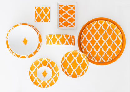 service de table six personnes orange motifs marocain