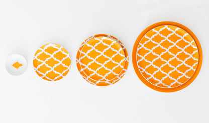 service de table six personnes orange motifs marocain