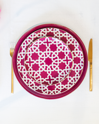 service de table six personnes prune motifs marocain