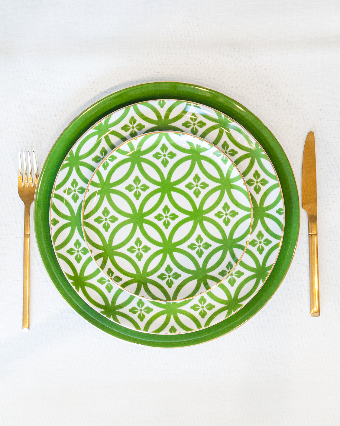 service de table six personnes vert motifs marocain