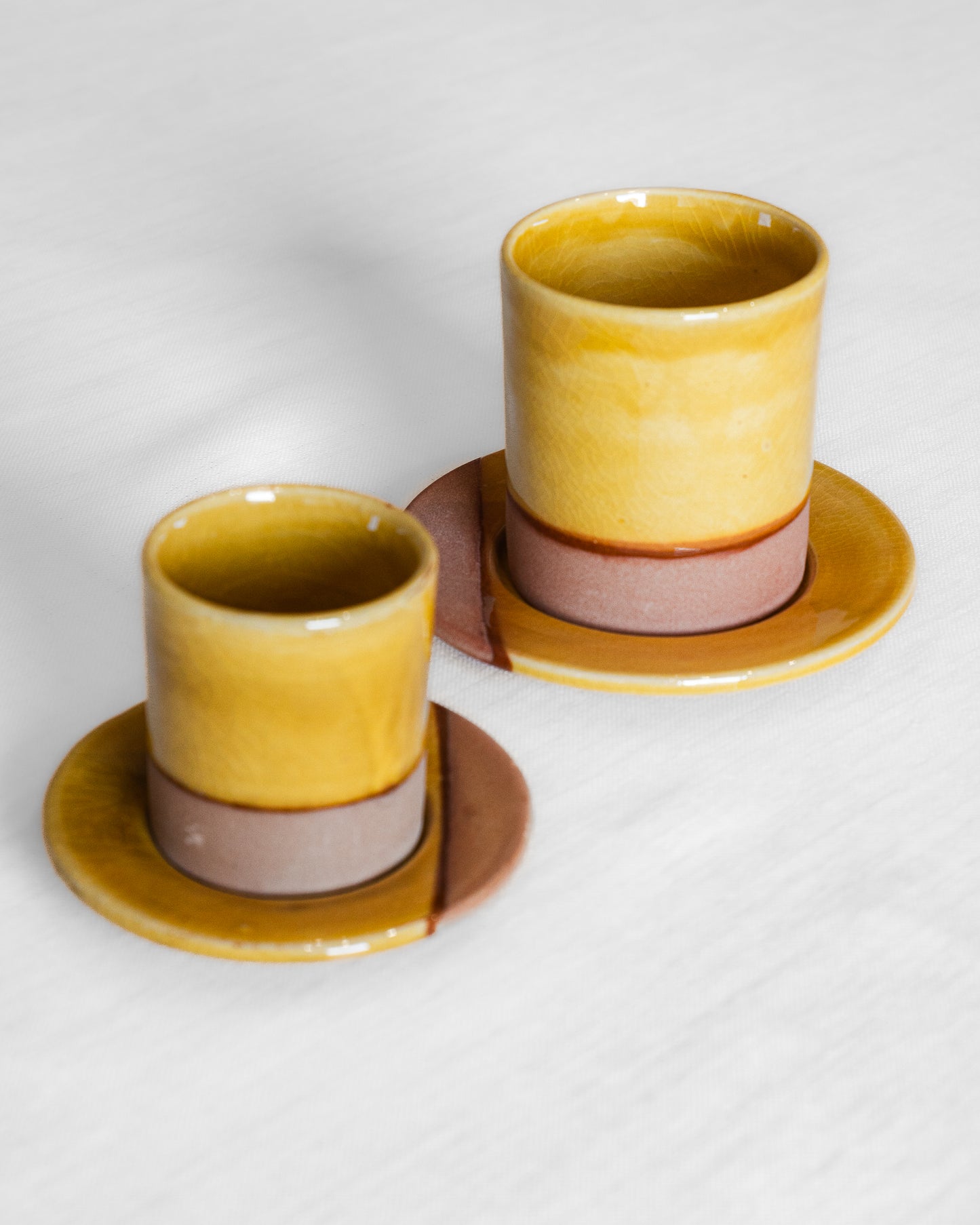 tasse a cafe jaune artisanale marocaine