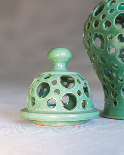 vase ceramique artisanal marocain vert eau