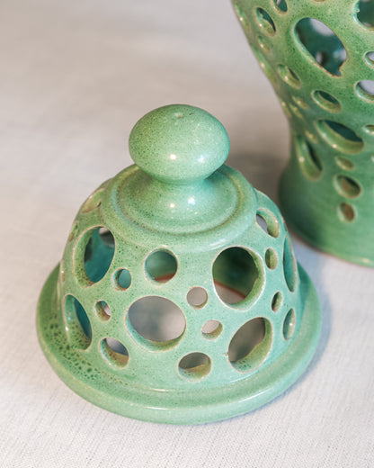 vase ceramique artisanal marocain vert eau