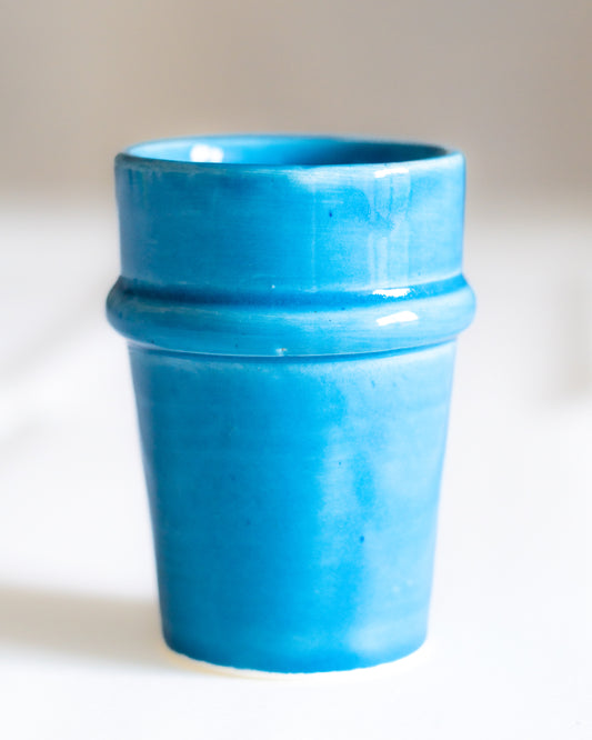 verre beldi artisanal marocain bleu azur
