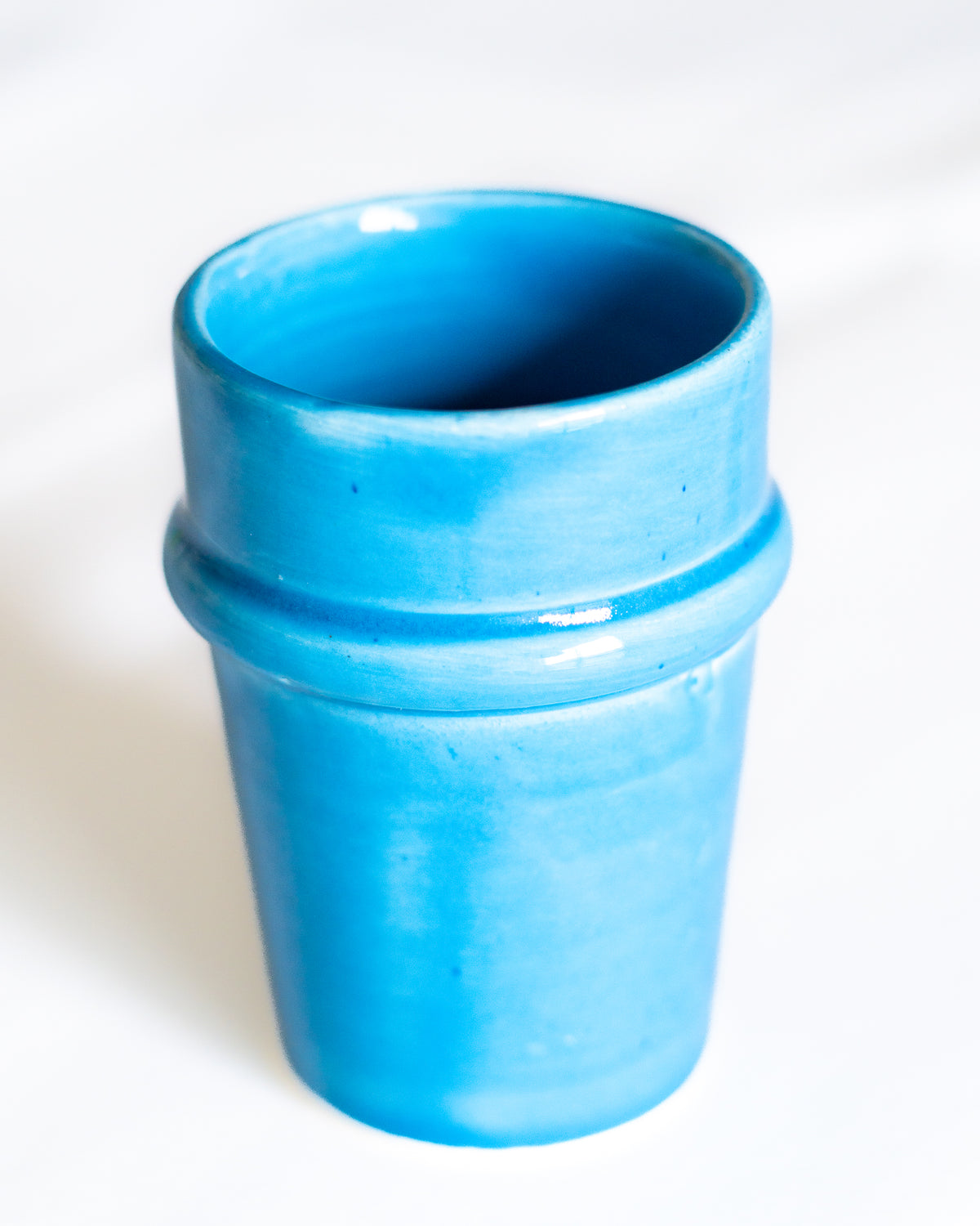 verre beldi artisanal marocain bleu azur