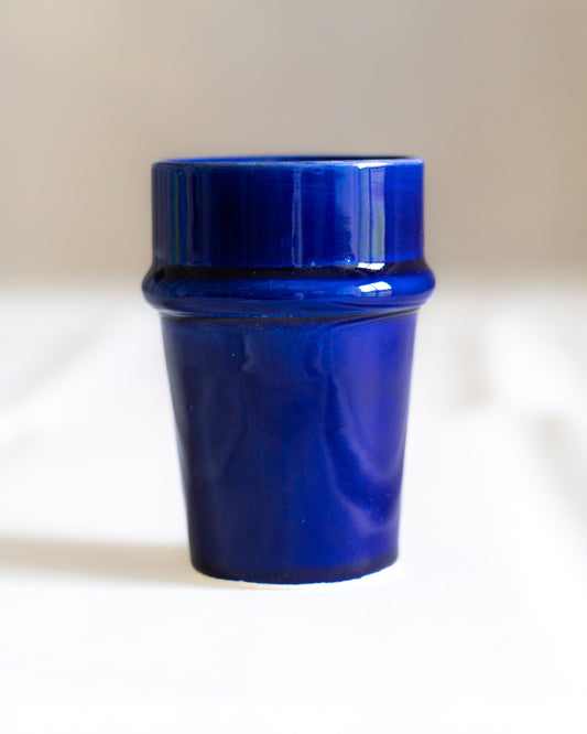 verre beldi artisanal marocain bleu majorelle