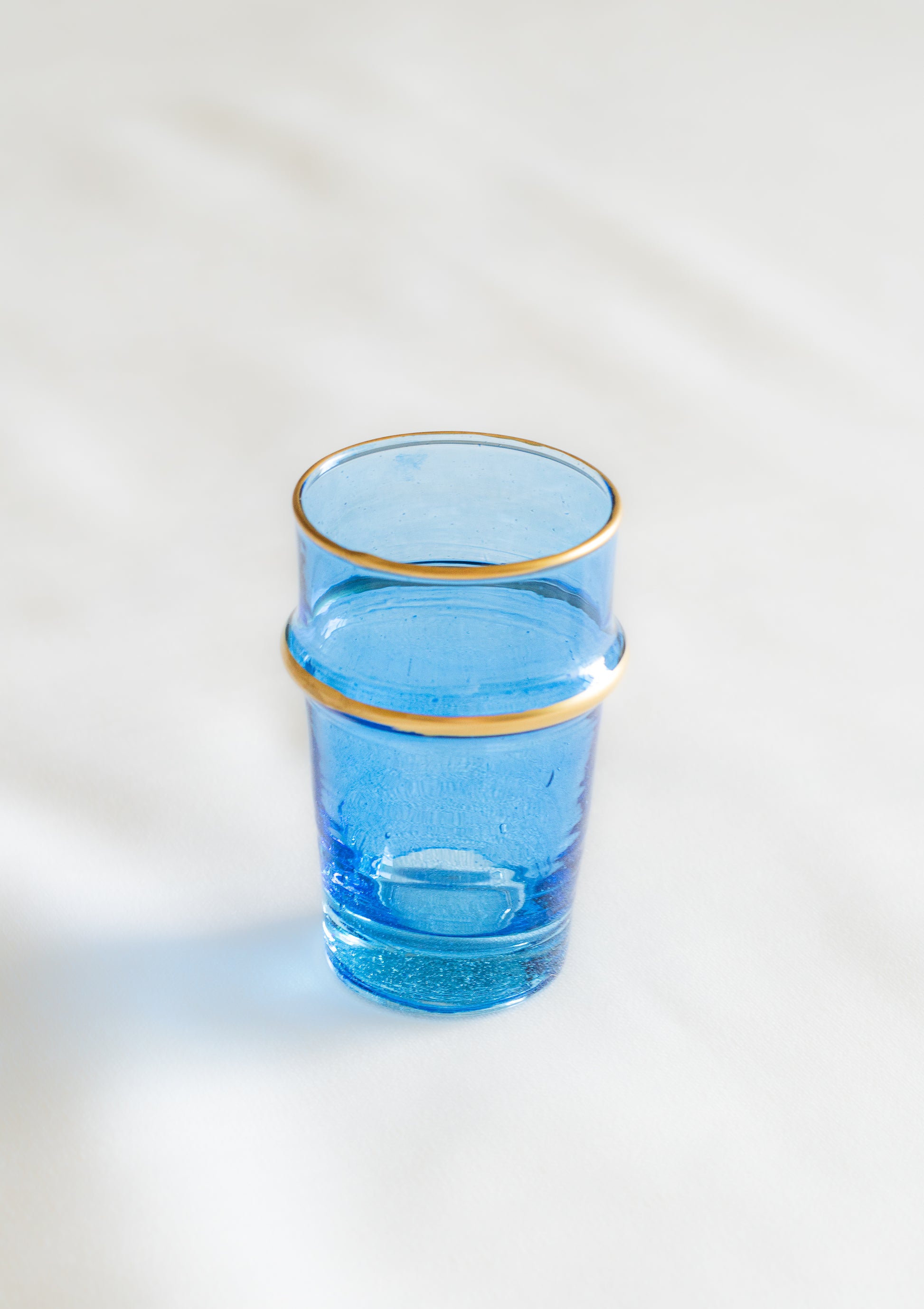 verres a the beldi marocain bleu bordure or