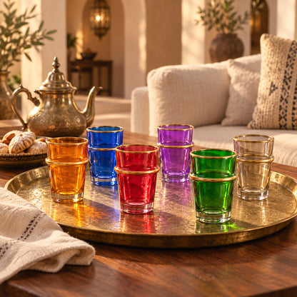 Beldi multicolored tea glasses